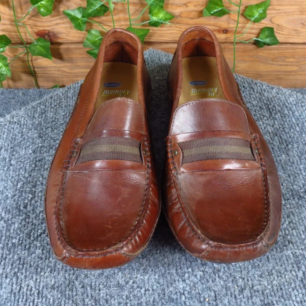 Dr. Scholl's Lemans Driver Mens Driving Loafer Size 10 Travel Brown Leather